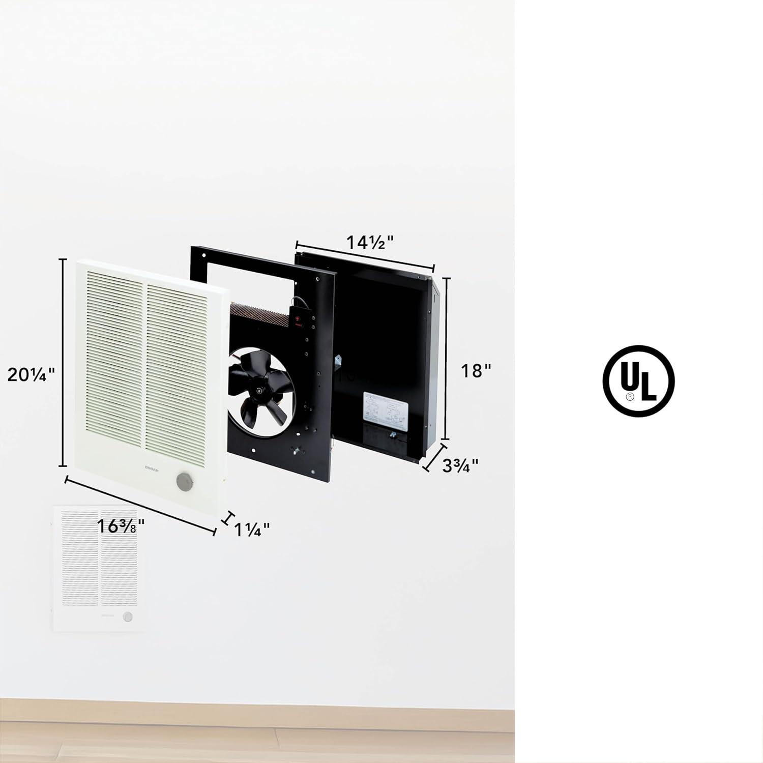 image:imageBroanNuTone 194 High Capacity Wall Heater White Painted Grille 30001500 Watt 240 VAC Covers 300 sq ft at Factory Wired Voltage30001500 Watt