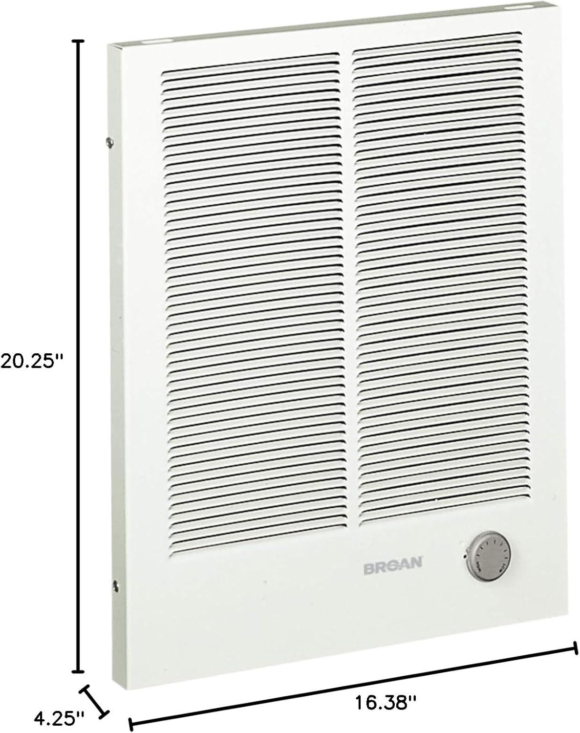 image:imageBroanNuTone 194 High Capacity Wall Heater White Painted Grille 30001500 Watt 240 VAC Covers 300 sq ft at Factory Wired Voltage40002000 Watt