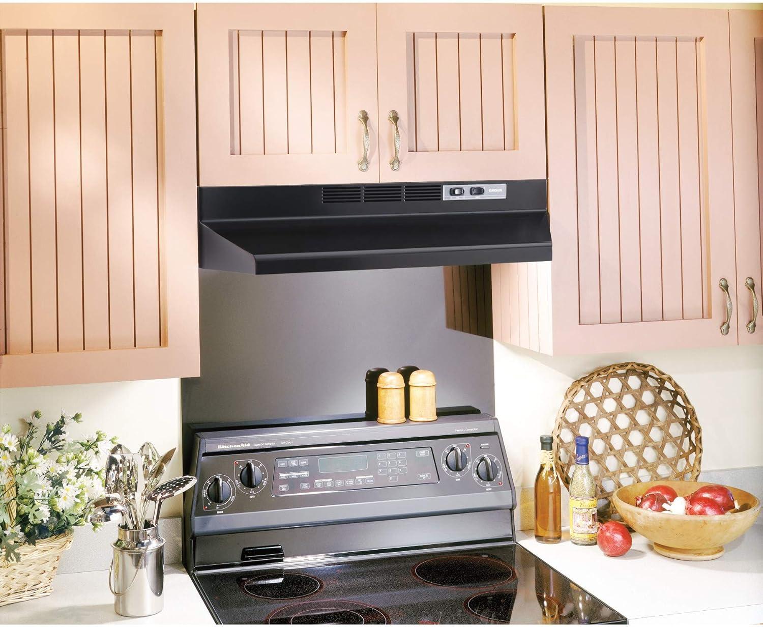 image:imageBroanNuTone 413001 NonDucted Ductless Range Hood with Lights Exhaust Fan for Under Cabinet 30Inch WhiteBlack