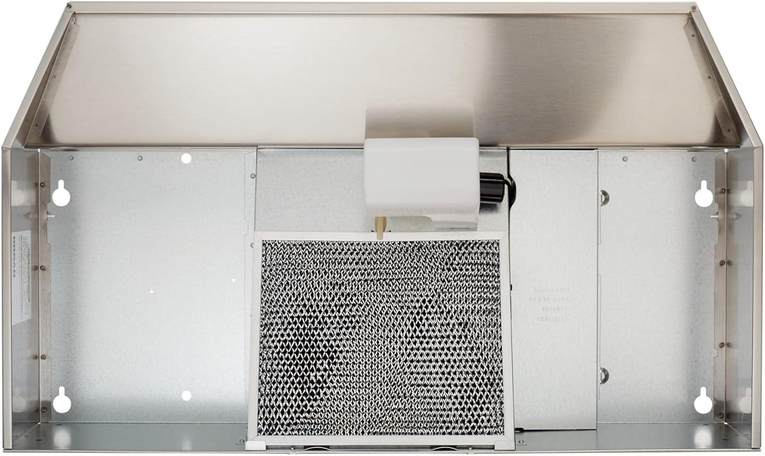image:imageBroanNuTone 413001 NonDucted Ductless Range Hood with Lights Exhaust Fan for Under Cabinet 30Inch WhiteStainless Steel