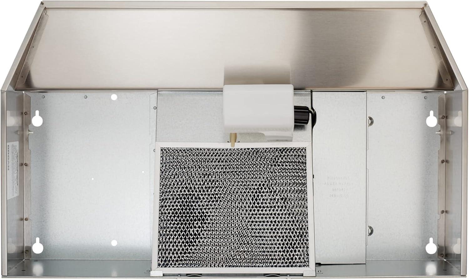 image:imageBroanNuTone 413001 NonDucted Ductless Range Hood with Lights Exhaust Fan for Under Cabinet 30Inch WhiteStainless Steel