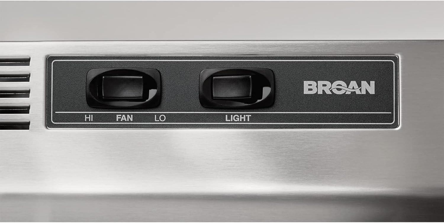image:imageBroanNuTone 413001 NonDucted Ductless Range Hood with Lights Exhaust Fan for Under Cabinet 30Inch WhiteStainless Steel