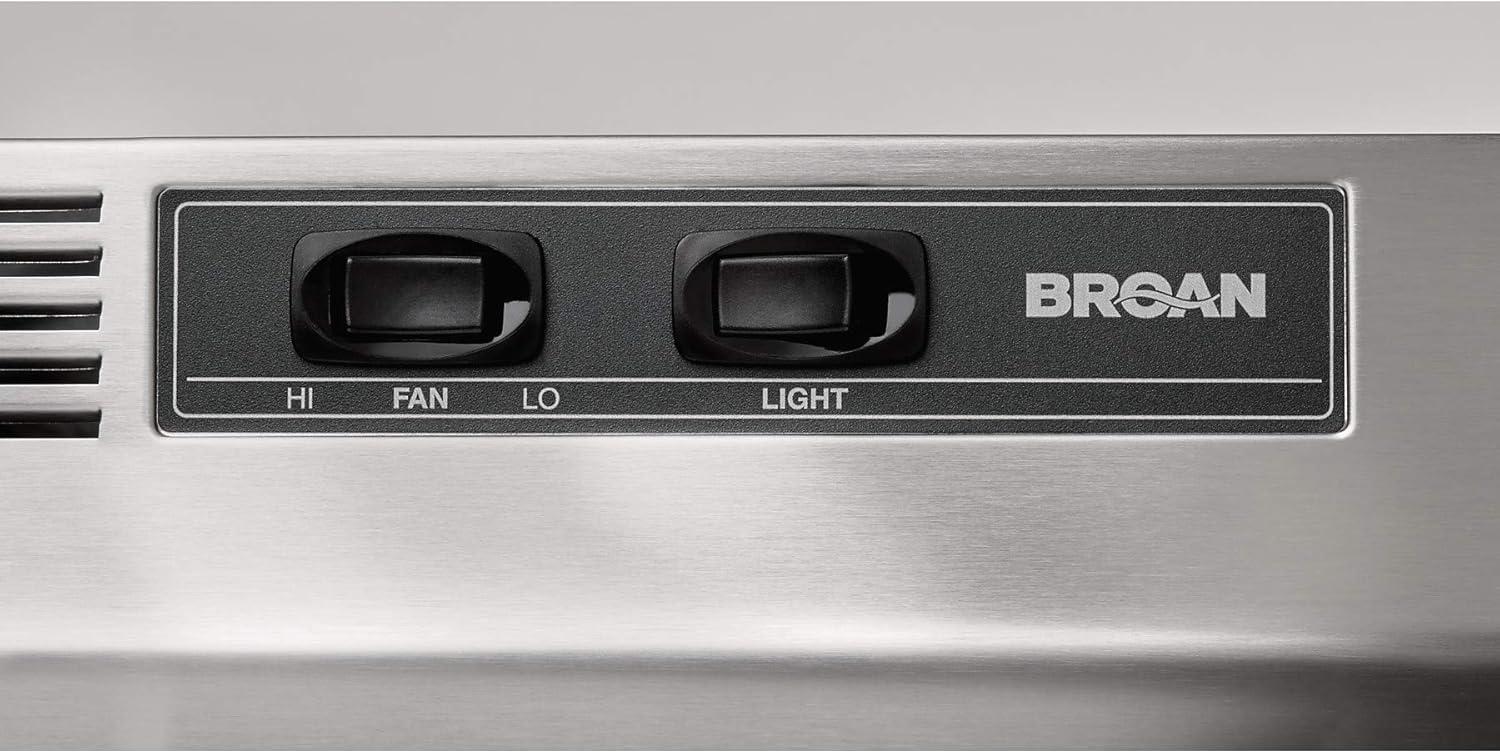 image:imageBroanNuTone 413001 NonDucted Ductless Range Hood with Lights Exhaust Fan for Under Cabinet 30Inch WhiteStainless Steel