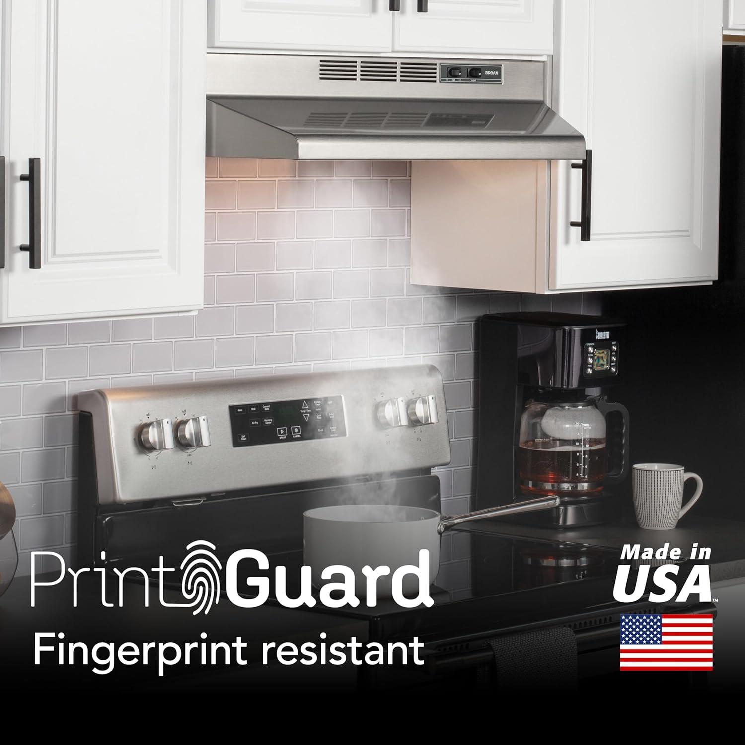 image:imageBroanNuTone 4130SF Fingerprint Resistant Ductless UnderCabinet Range Hood 30Inch Stainless Finish with Print GuardStainless Steel Finish