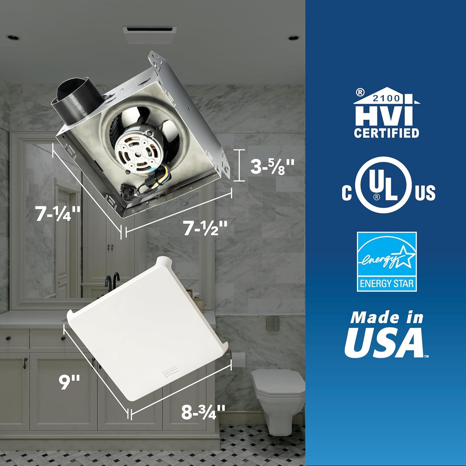 image:imageBroanNuTone Bathroom Exhaust Fan Easy Retrofit Without Attic Access Ultra Quiet 09 Sones Effective Ventilation at 60 CFM ENERGY STAR Certified Moisture and Odor Control50 CFM Cleancover Grill