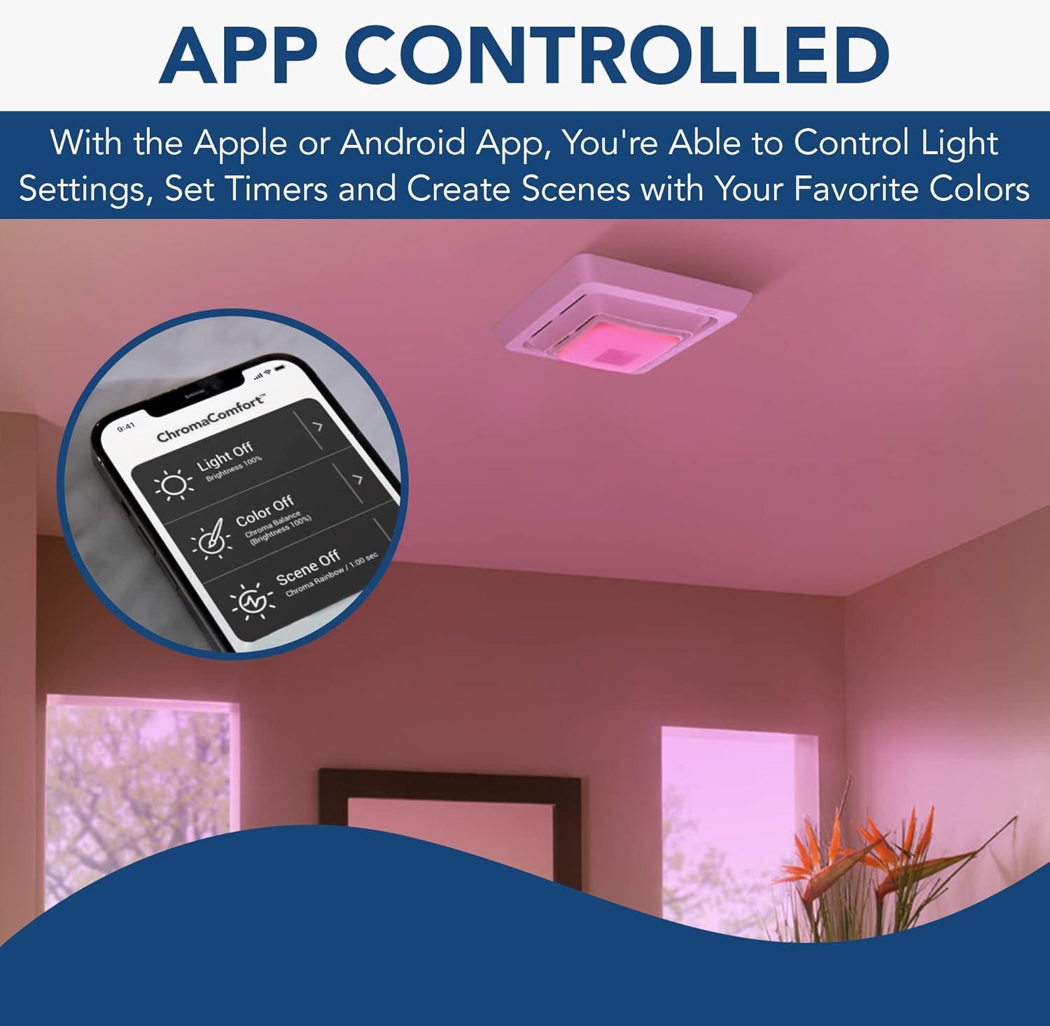 image:imageBroanNuTone FG800RGBS Genuine Replacement Cover Bath Fan Not Included with ChromaComfort LED Light and Sensonic Bluetooth Speaker Fits Select Bathroom Fan ModelsBluetooth LED CoverGrille