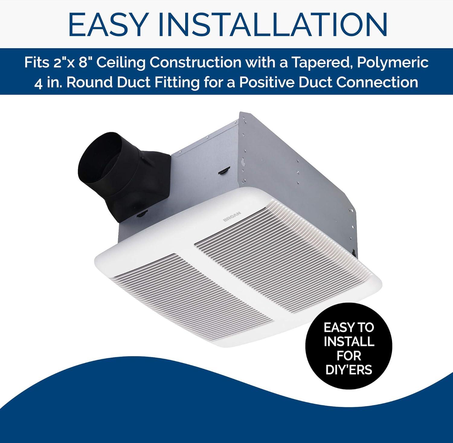 image:imageBroanNuTone SPK110 Bluetooth Speaker Ventilation Fan ENERGY STAR Certified 110 CFM 10 Sones White