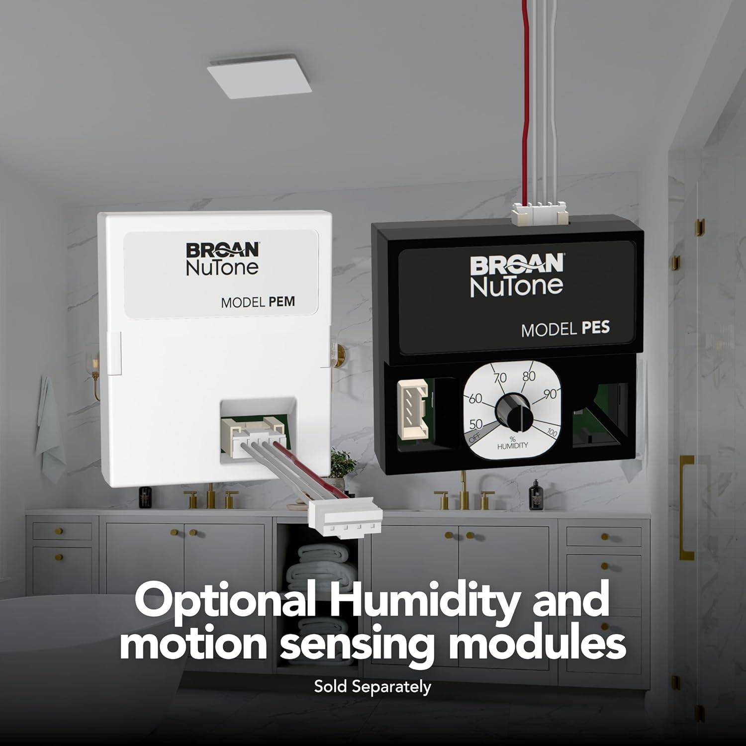image:imageEVOLVE Premium Bathroom Exhaust Fan wLight and Continuous Run 5080110 Selectable CFMNon Lit