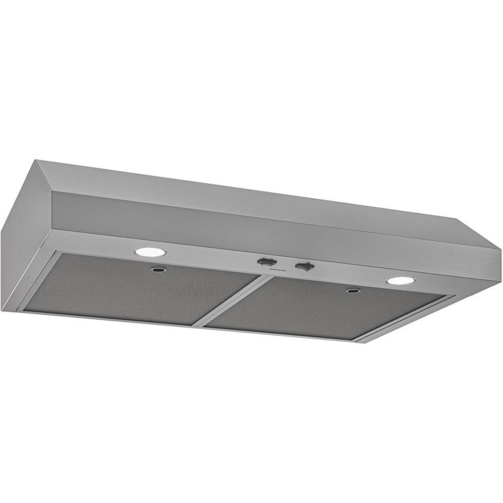 image:imageBroanNuTone 30Inch Black Under Cabinet Range Hood Trusted Quiet Power with 350 CFM 15 Sones for Effective Everyday Kitchen VentilationStainless Steel