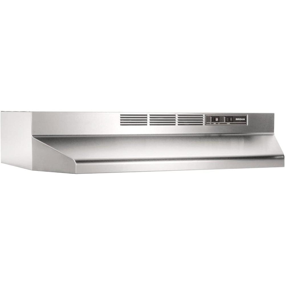image:imageBroanNuTone 413001 NonDucted Ductless Range Hood with Lights Exhaust Fan for Under Cabinet 30Inch WhiteStainless Steel