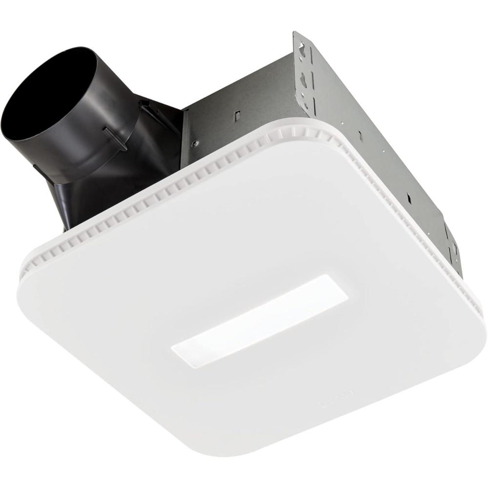 image:imageBroanNuTone AE110LK Bathroom Exhaust Fan with Light Easy Install ENERGY STAR Certified Powerful 110 CFM Quiet 10 Sones White80 CFM