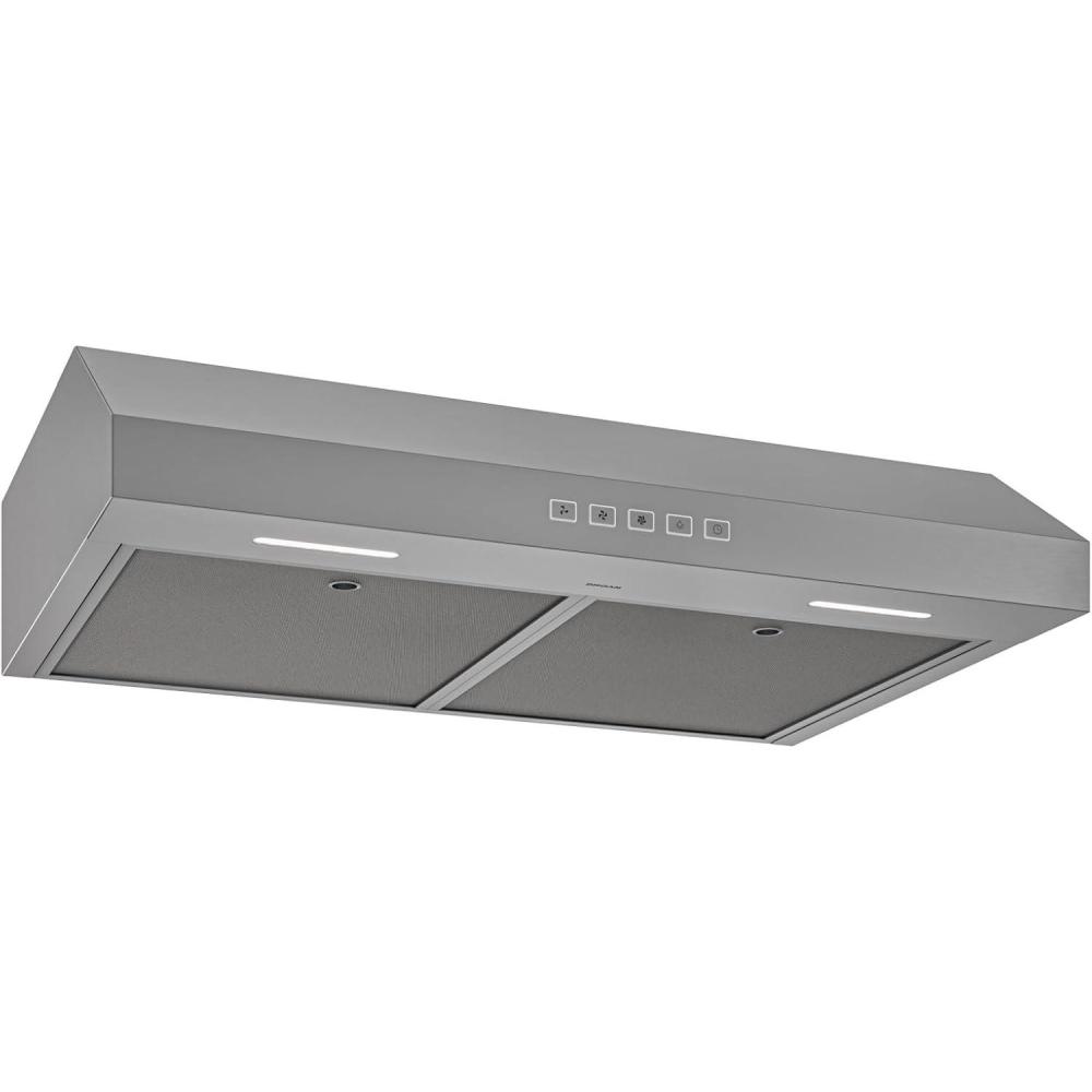 image:imageBroanNuTone BCSQ130SS ThreeSpeed Glacier UnderCabinet Range Hood with LED Lights ADA Capable 15 Sones 375 Max Blower CFM 30Inch Stainless SteelStainless Steel