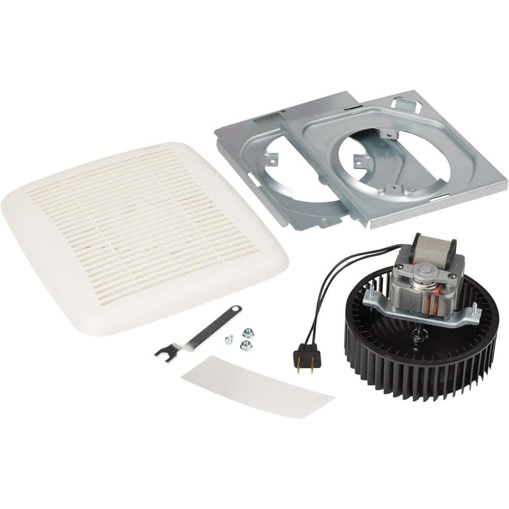 image:imageBroanNuTone BKR60 QuickKit UltraQuiet Bath Fan Replacement Motor and CoverGrille 60 CFM 20 more power WhiteBKR60