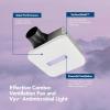 Broan-NuTone AR110LKVV SurfaceShield Vital Vio Powered Exhaust Vent LED White Light & Violet Light, 110 CFM, White(Light)