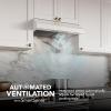 Broan-NuTone BCSQ130SS Three-Speed Glacier Under-Cabinet Range Hood with LED Lights ADA Capable, 1.5 Sones, 375 Max Blower CFM, 30-Inch, Stainless Steel(Black Stainless)