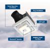 Broan-NuTone® Roomside Series Bluetooth Speaker Bathroom Exhaust Fan with LED Light, 70 CFM 2 Sones, ENERGY STAR(Bluetooth Speaker)