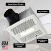 Broan-Nutone AE80BL InVent Series Single-Speed Fan with LED Light, Ceiling Room-Side Installation Bathroom Exhaust Fan, ENERGY STAR Certified, 0.7 Sones, , White , 80 CFM 0.7 Sones(110 CFM 1.0 Sones)