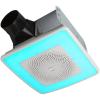 Broan-NuTone ChromaComfort Bathroom Exhaust Fan with Bluetooth Speaker, Powerful 110CFM/1.5 Sones, 24-color LED Light, SPK110RGBL, Wall Switch(Chroma Sensonic)