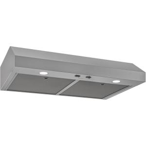 Broan-NuTone 30-Inch Black Under Cabinet Range Hood- Trusted Quiet Power with 350 CFM, 1.5 Sones for Effective Everyday Kitchen Ventilation(Stainless Steel)