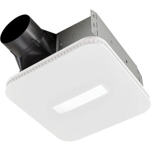 Broan-NuTone Bathroom Exhaust Fan – Retrofit Design Replaces Existing Fan Without Attic Access, Quiet 1.0 Sones, 110 CFM, Powerful Ventilation with 4 Selectable CCT Light Settings for a Modern Look(Cover Bath)