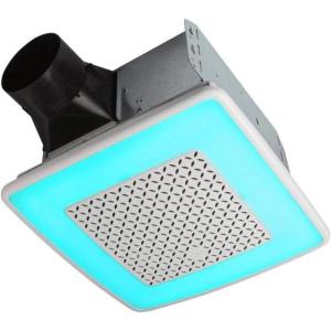 Broan-NuTone ChromaComfort Bathroom Exhaust Fan with Bluetooth Speaker, Powerful 110CFM/1.5 Sones, 24-color LED Light, SPK110RGBL, Wall Switch(Chroma)