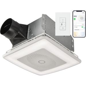Broan-NuTone® Roomside Series Bluetooth Speaker Bathroom Exhaust Fan with LED Light, 70 CFM 2 Sones, ENERGY STAR(Fan)