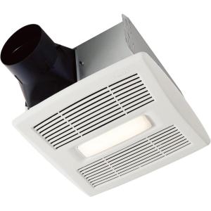 Broan-Nutone AE80BL InVent Series Single-Speed Fan with LED Light, Ceiling Room-Side Installation Bathroom Exhaust Fan, ENERGY STAR Certified, 0.7 Sones, , White , 80 CFM 0.7 Sones(80 CFM .7 Sones)