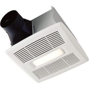 Broan-Nutone AE80BL InVent Series Single-Speed Fan with LED Light, Ceiling Room-Side Installation Bathroom Exhaust Fan, ENERGY STAR Certified, 0.7 Sones, , White , 80 CFM 0.7 Sones(110 CFM 1.0 Sones)