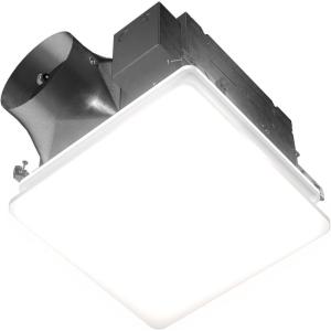 EVOLVE Premium Bathroom Exhaust Fan w/Light and Continuous Run, 50-80-110 Selectable CFM(Lit)