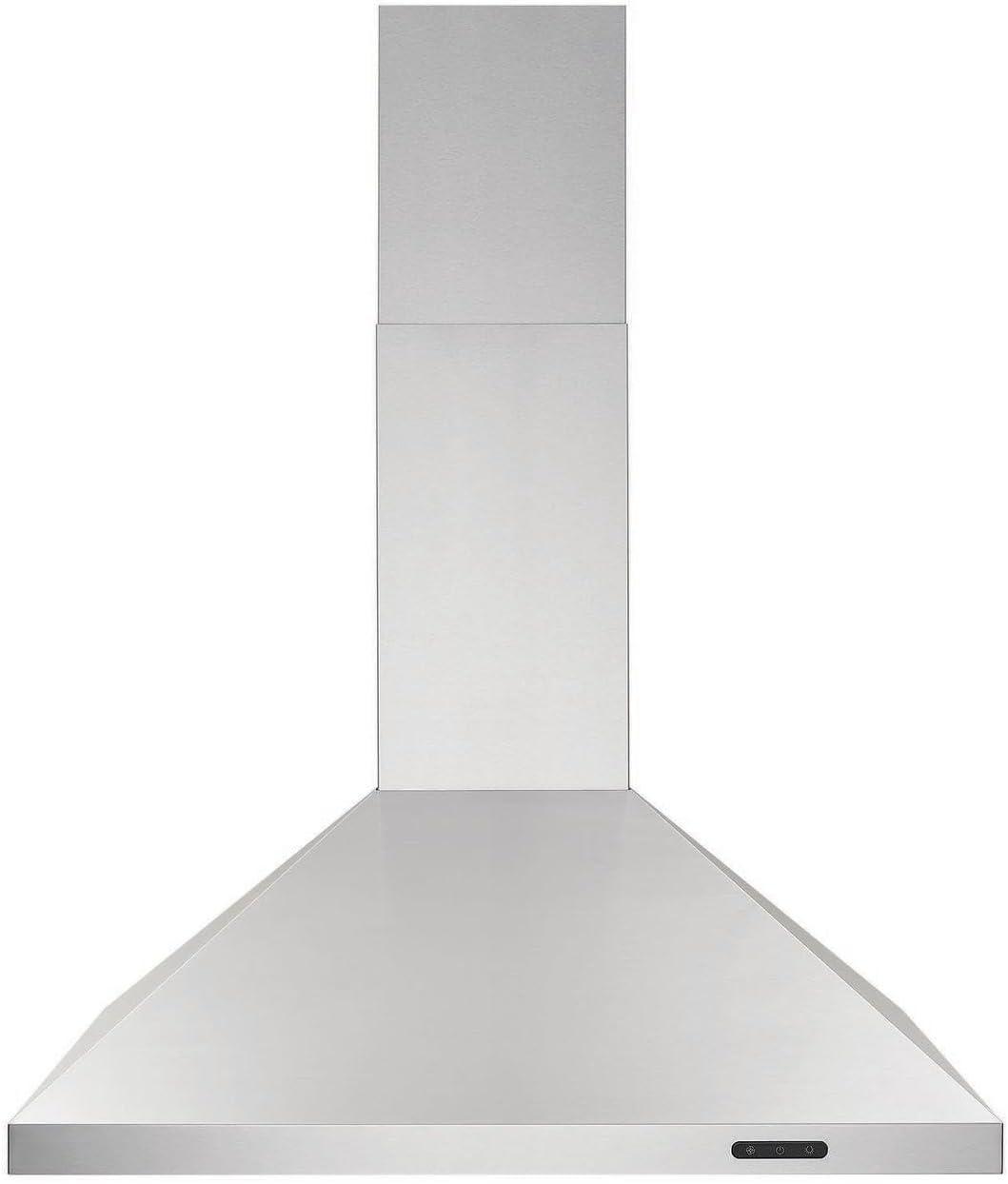 image:imageBroanNuTone 36inch WallMount Convertible ChimneyStyle Pyramidal Range Hood with 3Speed Exhaust Fan and Light 460 Max Blower CFM Stainless SteelStainless Steel