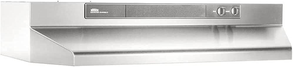 image:imageBroanNuTone 462423 24inch UnderCabinet 4Way Convertible Range Hood with InfiniteSpeed Exhaust Fan and Light BlackStainless Steel