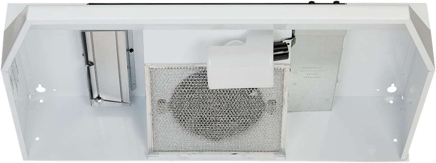 image:imageBroanNuTone 462423 24inch UnderCabinet 4Way Convertible Range Hood with InfiniteSpeed Exhaust Fan and Light BlackWhite