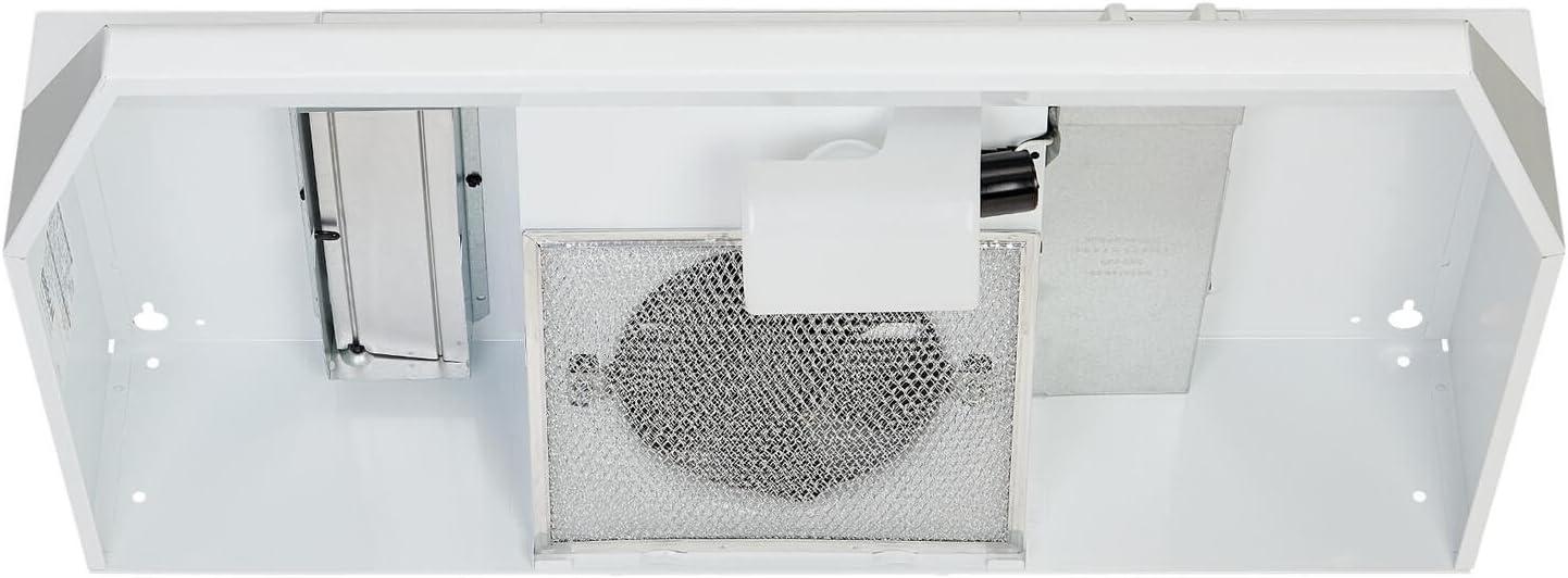 image:imageBroanNuTone 462423 24inch UnderCabinet 4Way Convertible Range Hood with InfiniteSpeed Exhaust Fan and Light BlackWhite