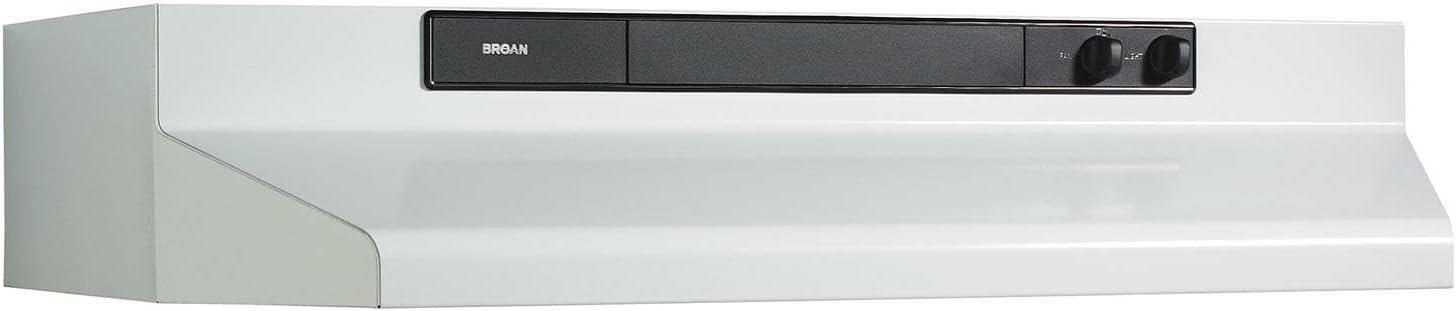 image:imageBroanNuTone 462423 24inch UnderCabinet 4Way Convertible Range Hood with InfiniteSpeed Exhaust Fan and Light BlackWhite