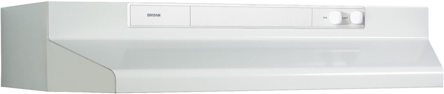image:imageBroanNuTone 462423 24inch UnderCabinet 4Way Convertible Range Hood with InfiniteSpeed Exhaust Fan and Light BlackWhite