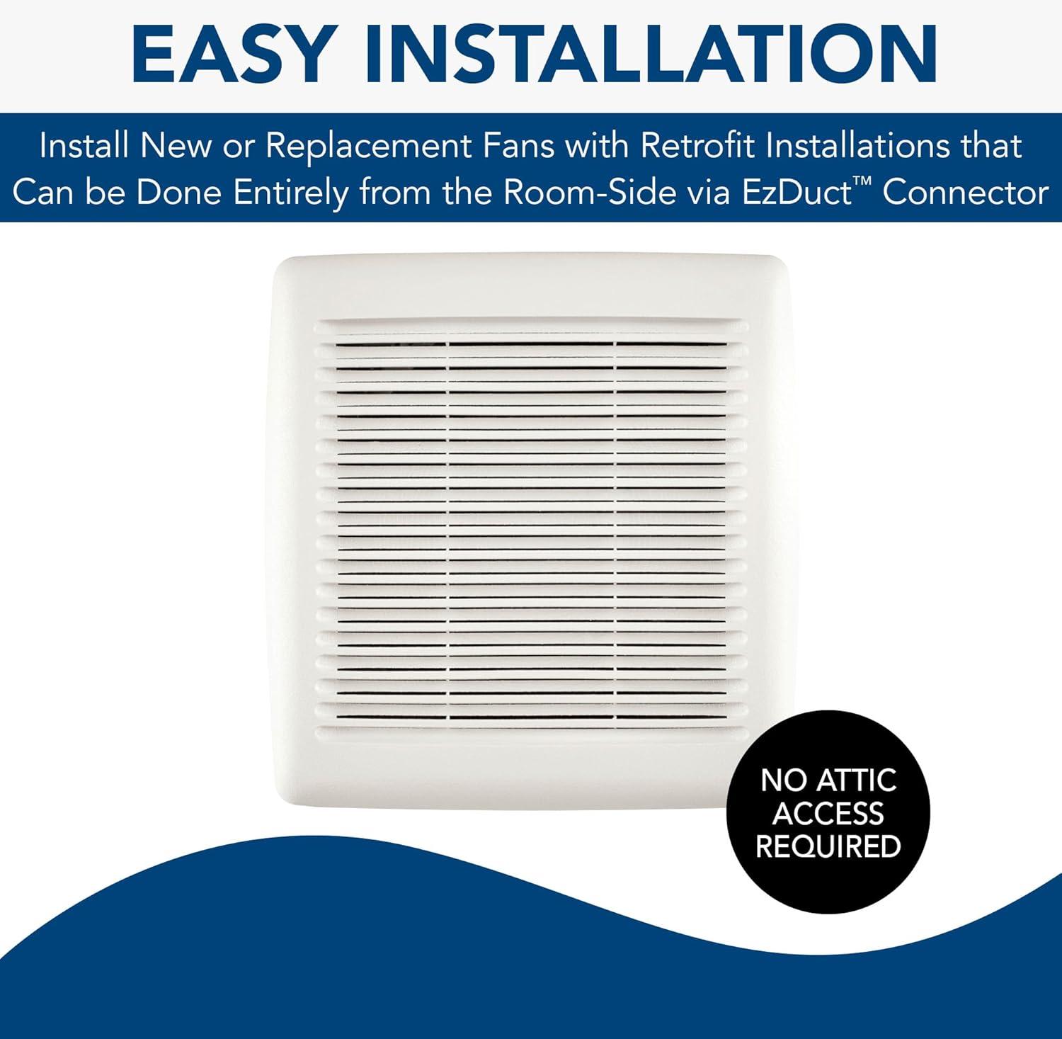 image:imageBroanNuTone A110 Ventilation Fan with Roomside Installation 110 CFM 30 SonesWhite80 CFM