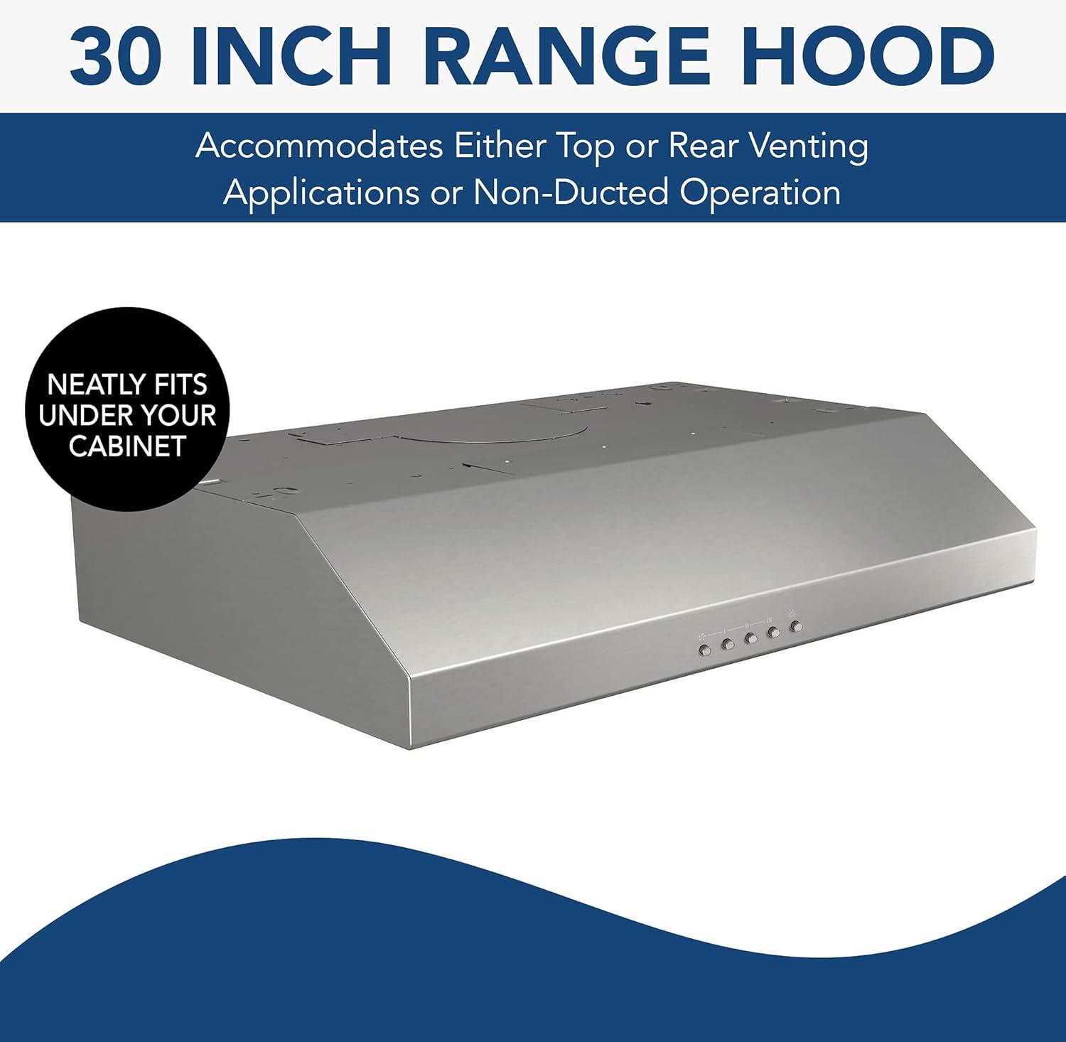 image:imageBroanNuTone BCSQ130SS ThreeSpeed Glacier UnderCabinet Range Hood with LED Lights ADA Capable amp Farberware Countertop Microwave 700 Watts