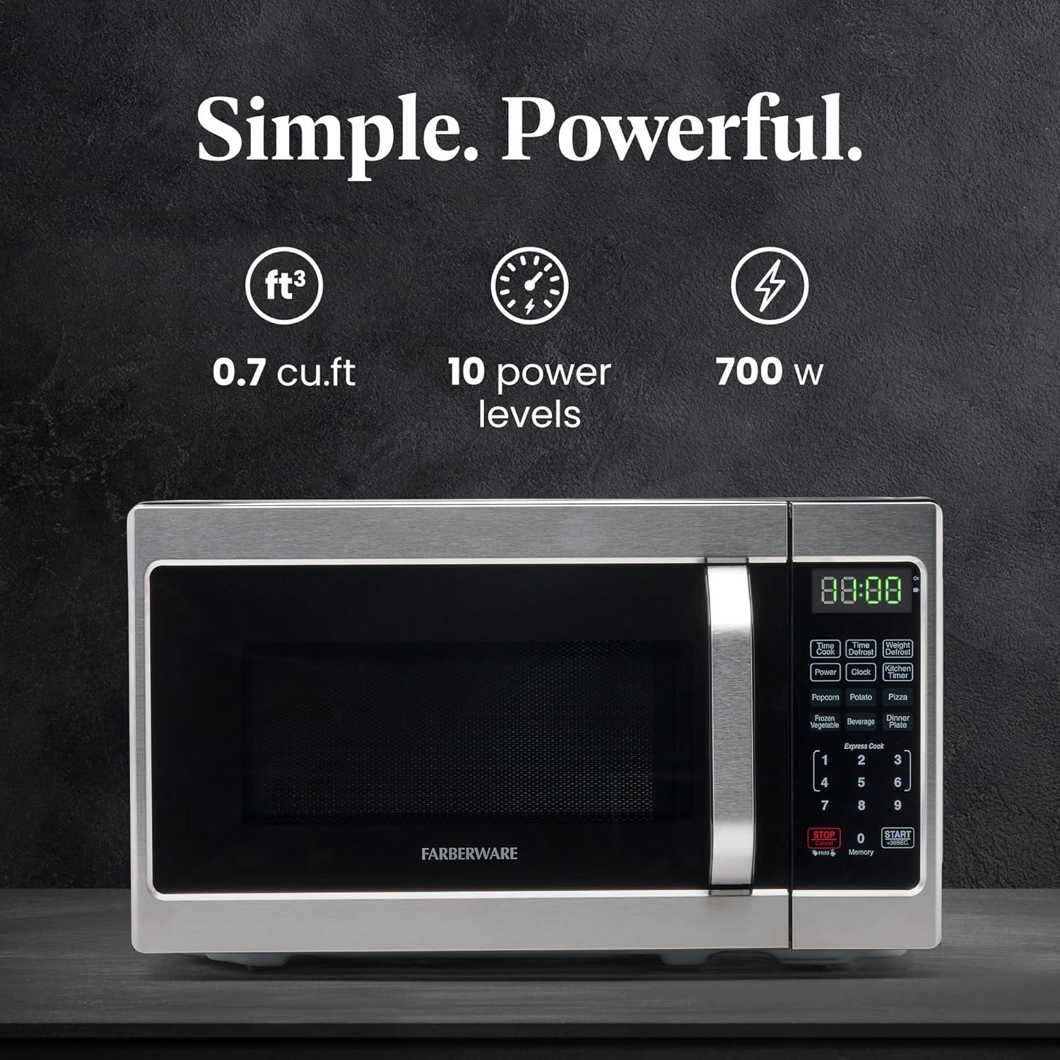 image:imageBroanNuTone BCSQ130SS ThreeSpeed Glacier UnderCabinet Range Hood with LED Lights ADA Capable amp Farberware Countertop Microwave 700 Watts