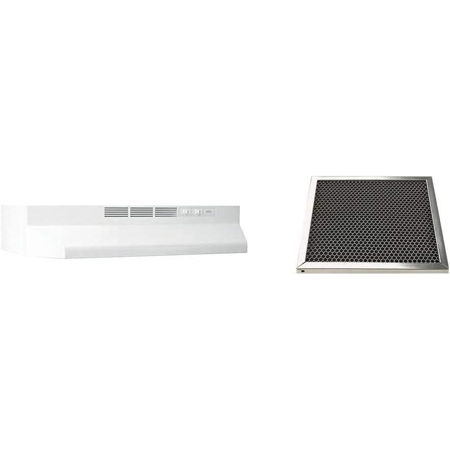 image:imageBroanNuTone 24Inch White UnderCabinet Range Hood Insert Air King 758Inch Silver Replacement Charcoal Odor Filter