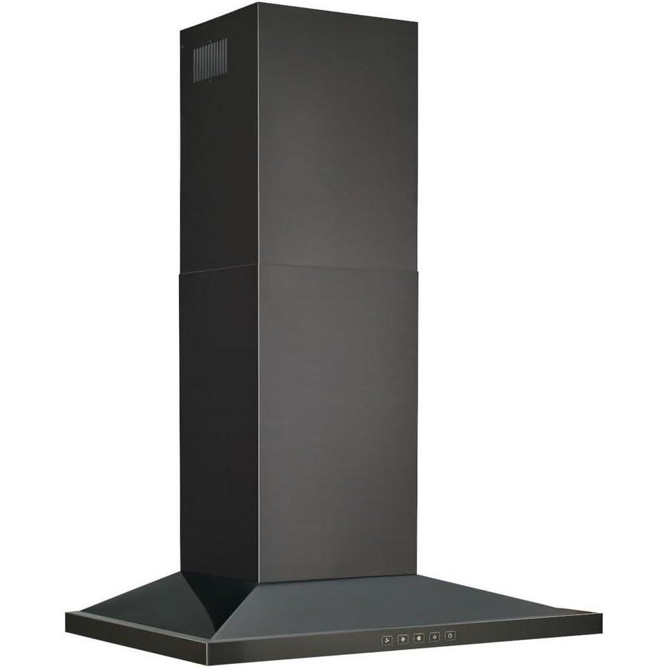 image:imageBroanNuTone 30 LowProfile Pyramidal Chimney Range Hood with LED Lighting Convertible WallMount Kitchen Chimney Vent Hood 450 Max CFM Stainless SteelBlack Stainess Steel Legacy