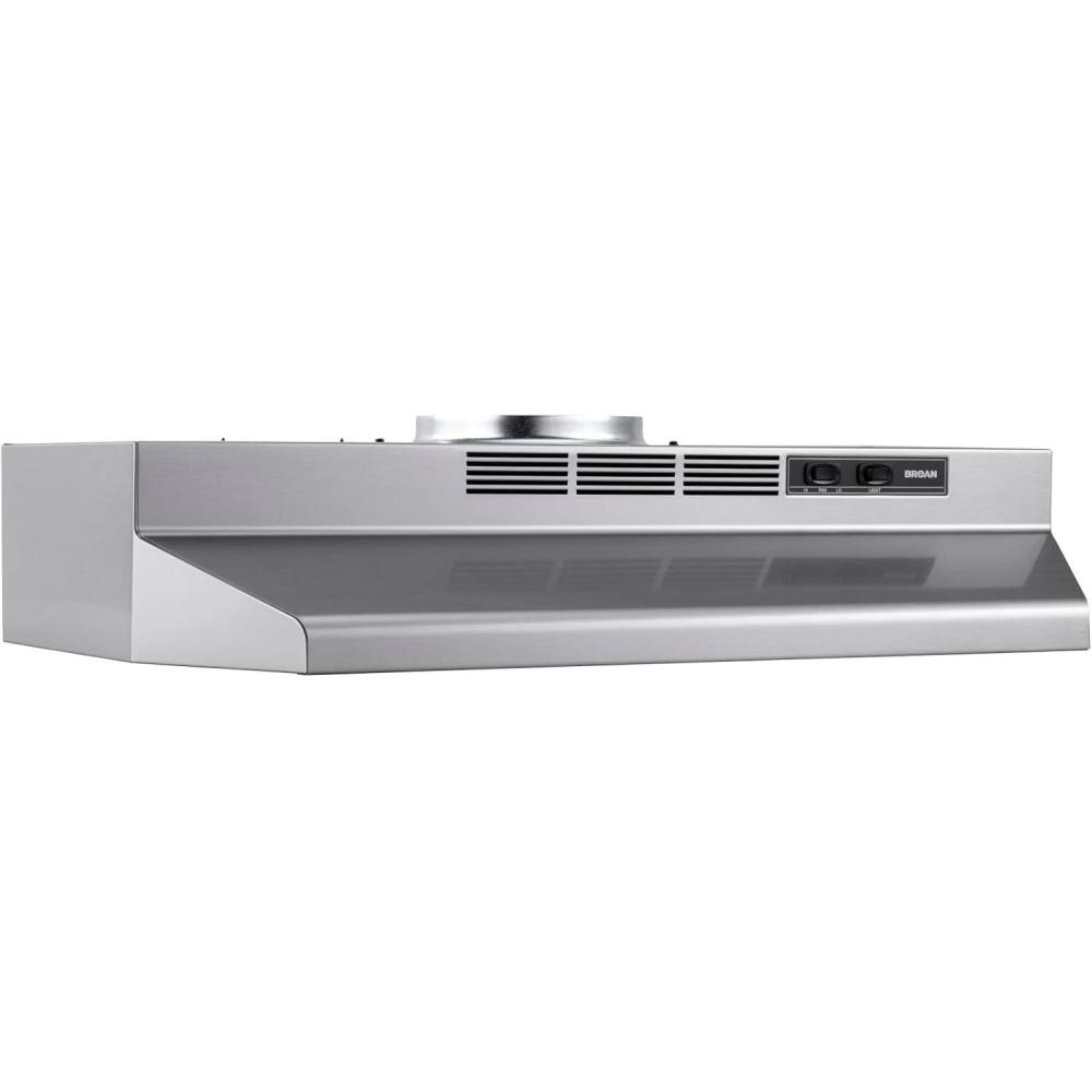 image:imageBroanNuTone 30Inch Fingerprint Resistant Convertible UnderCabinet Range Hood 230 Max Blower CFM 30 Stainless Finish with PrintGuardStainless Finish