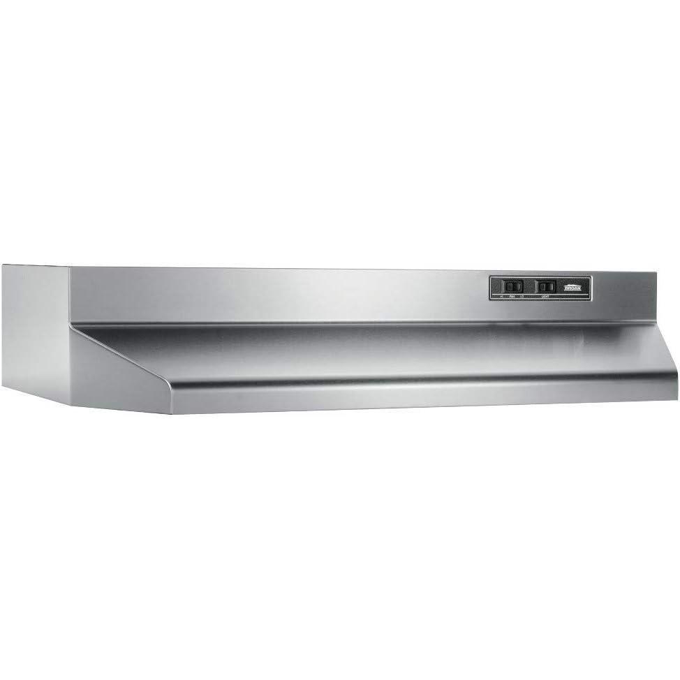 image:imageBroanNuTone 36inch UnderCabinet Convertible Range Hood with 2Speed Exhaust Fan and Light 210 Max Blower CFM Stainless Steel