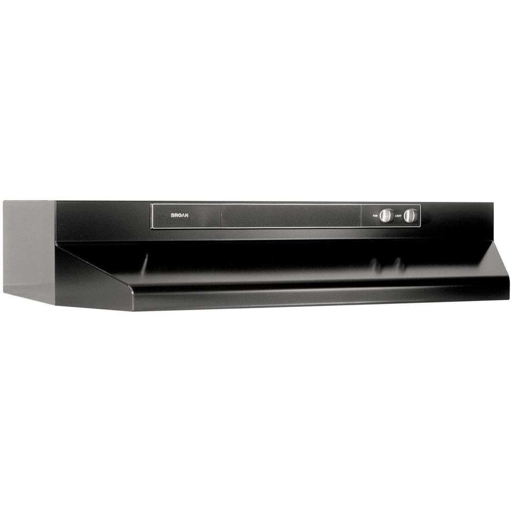 image:imageBroanNuTone 462423 24inch UnderCabinet 4Way Convertible Range Hood with InfiniteSpeed Exhaust Fan and Light BlackBlack