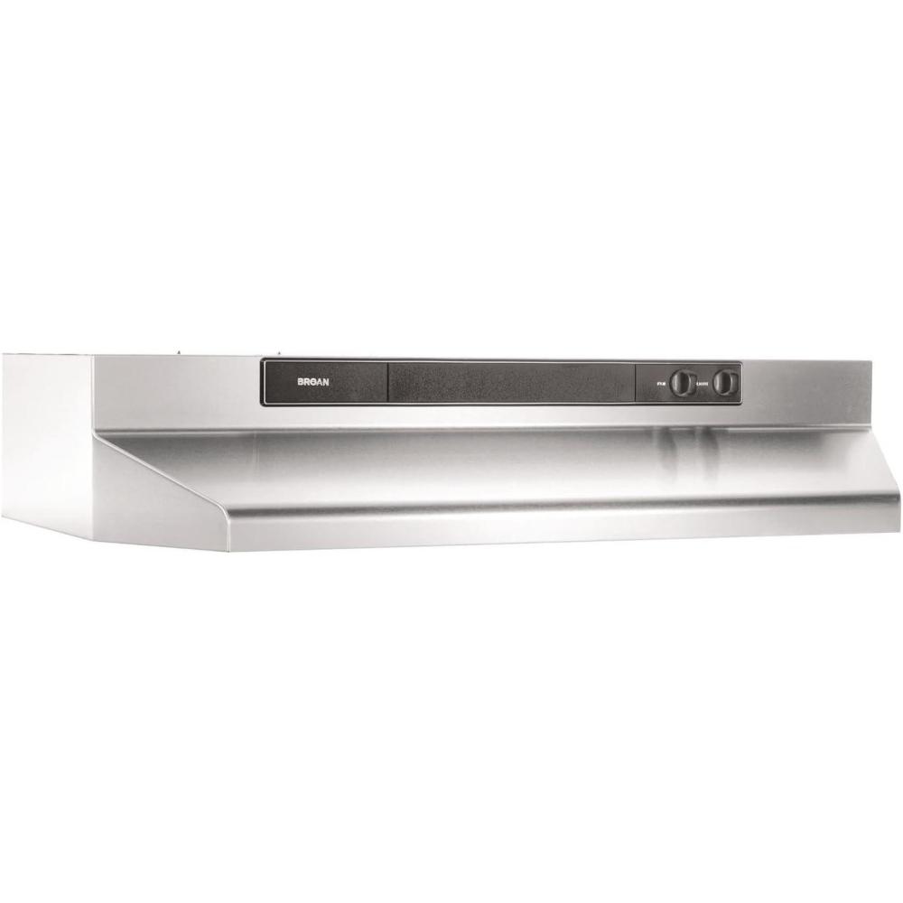 image:imageBroanNuTone 462423 24inch UnderCabinet 4Way Convertible Range Hood with InfiniteSpeed Exhaust Fan and Light BlackStainless Steel