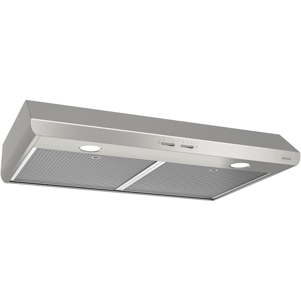 image:imageBroanNuTone BKSH130SS Sahale 30inch UnderCabinet Easy Install 4Way Convertible Range Hood with 2Speed Exhaust Fan and Light 300 Max Blower CFM Stainless SteelStainless Steel