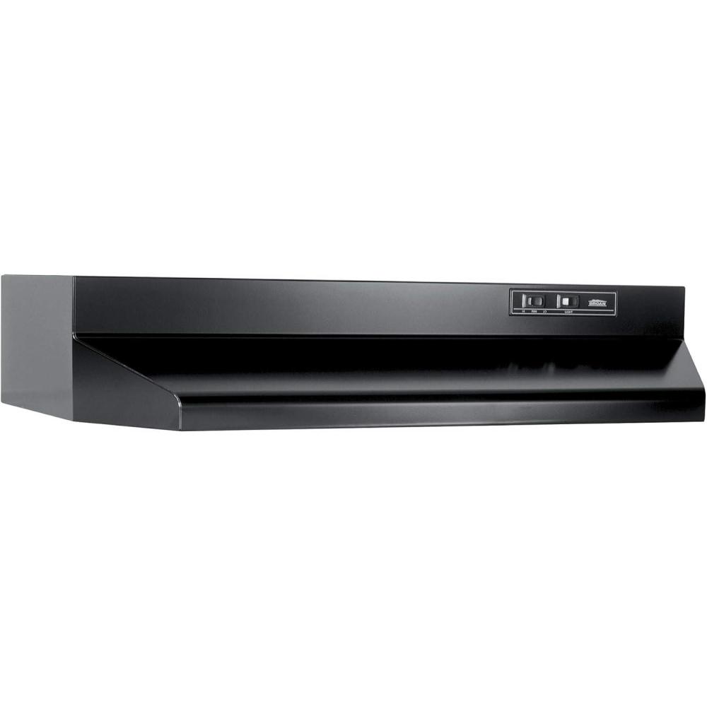 image:imageBroanNuTone Economy 30inch UnderCabinet Easy Install Convertible Range Hood with 2Speed Exhaust Fan and Light 210 Max Blower CFM BlackBlack
