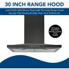 Broan-NuTone 30″ Low-Profile Pyramidal Chimney Range Hood with LED Lighting, Convertible Wall-Mount Kitchen Chimney Vent Hood, 450 Max CFM, Stainless Steel(Black Stainess Steel)