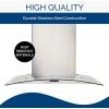 Broan-NuTone 30-inch Wall-Mount Convertible Chimney-Style Range Hood with 3-Speed Exhaust Fan and Light, 460 Max Blower CFM, Stainless Steel(Stainless Steel)