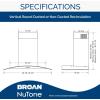 Broan-NuTone 30-inch Wall-Mount Convertible Chimney-Style Range Hood with 3-Speed Exhaust Fan and Light, 460 Max Blower CFM, Stainless Steel(Stainless Steel)