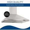 Broan-NuTone 36-inch Wall-Mount Convertible Chimney-Style Pyramidal Range Hood with 3-Speed Exhaust Fan and Light, 460 Max Blower CFM, Stainless Steel(Stainless Steel)